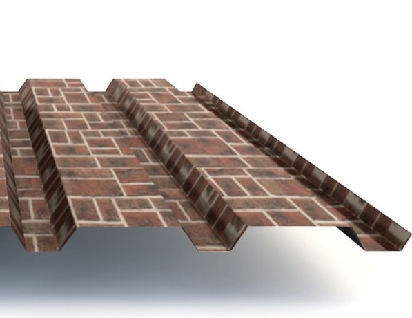 Профнастил стальной стеновой односторонний волна гладкий кирпич рустик С18 0,5х18х1150х1187 мм ТУ 1122-079-02494680-01 фото