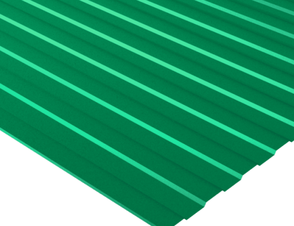 Профнастил стальной кровельный односторонний волна гладкий мятно-зеленый ПК20 0,5х20х600 мм фото