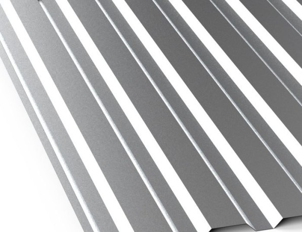 Профнастил стальной стеновой односторонний волна гладкий железный блеск С10 0,6х10х899х918 мм ГОСТ 24045-94 фото