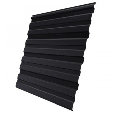 Профнастил стальной стеновой односторонний волна гладкий сигнальный черный фото